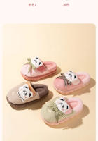 Panda de dibujos animados de felpa, pantuflas térmicas de algodón, zapatos de algodón de felpa para niños - details 9