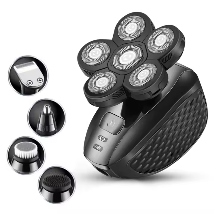 Afeitadora eléctrica 5 en 1, conjunto de aseo masculino, Maquinilla de afeitar para calvo recargable - 1