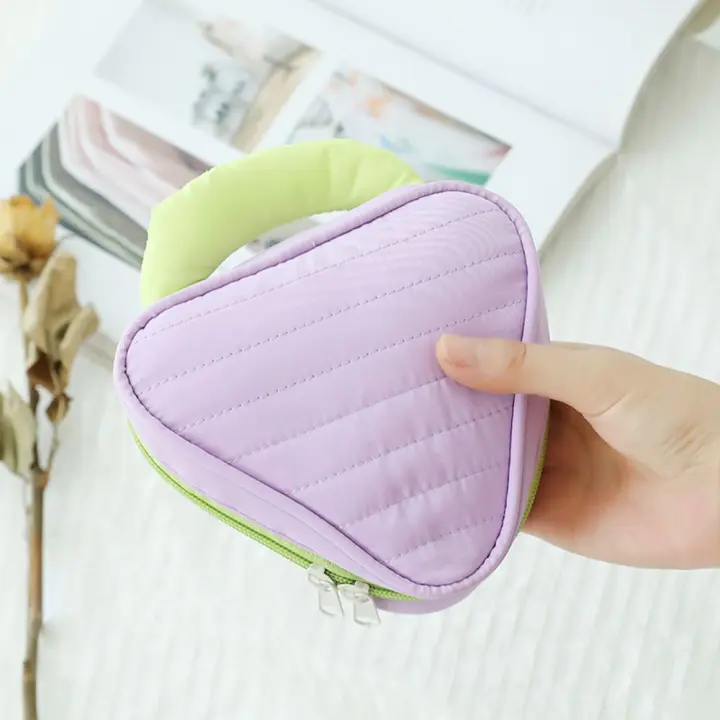 Bolsa de almacenamiento multifuncional para hombre, cuadrado, triangular, Color de contraste, a la moda, bolsa de cosméticos para mujer, estuche de maquillaje, neceser de viaje - 1