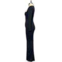 Vestido de Moda Otoño 2025 Nuevo Estilo para Mujer con Mangas Largas, Cuello en V y Abertura Curva en la Espalda. - details 5
