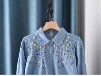 Blusas Bordadas de Flor Moda Coreana para Mujeres Primavera Camisa de Jeans de Diseñador - details 47