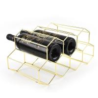 Estante de vino de panal de Metal, soporte de botella de vino Negro de Oro Rosa, estante de almacenamiento hexagonal, exposición de champán, decoración del Hogar - details 9