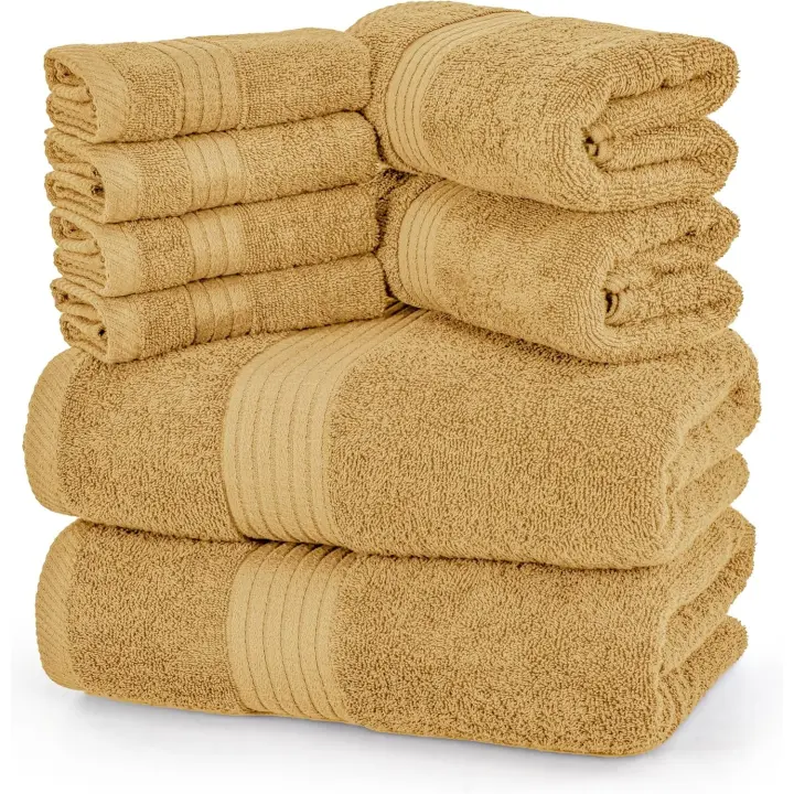 Utopia Towels - Juego de Toallas de 8 Piezas de 700 gsm; 2 Toallas de baño, 2 Toallas de Mano y 4 Toallas de Ducha - Algodón - Lavable a máquina, Calidad de Hotel (Gris) - 1
