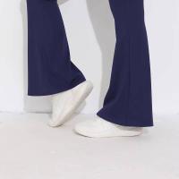 Pantalones acampanados con cintura en V, leggings de yoga de secado rápido de cintura alta, pantalones deportivos de pierna ancha para Fiess - details 47