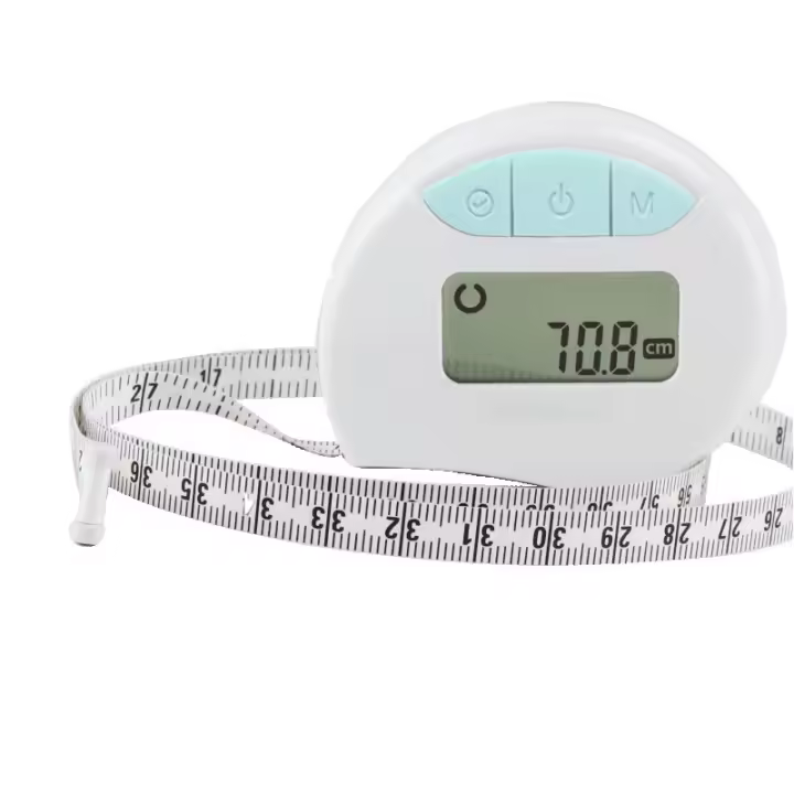 Cinta Medidora Corporal para Perder Peso con Monitor APP, Cinta Medidora Retráctil de Doble Escala, 1pc Rosa - 1