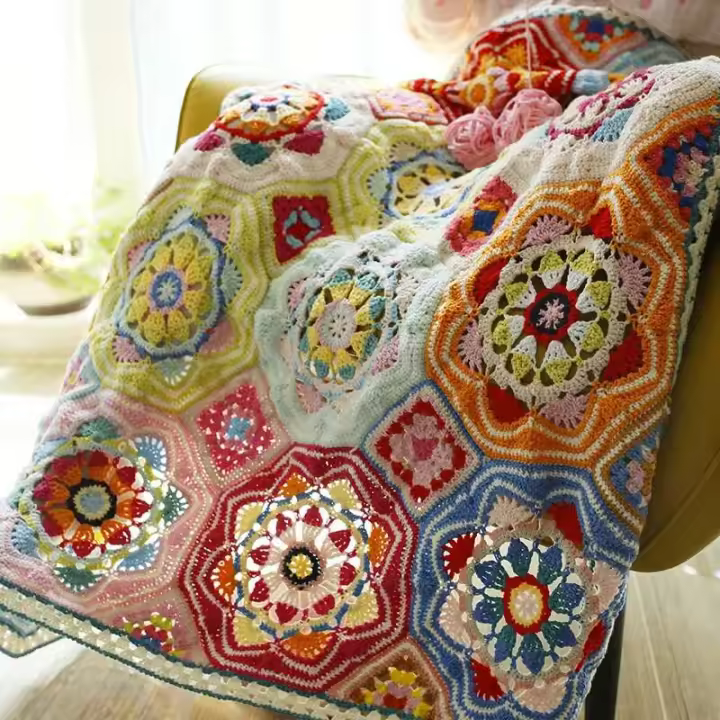 2025 manta hecha punto de bambú del ganchillo de la toalla del sofá de la cama suave del diseño del fabricante - 1