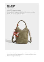 Bolso tejido de moda, bolso cubo de gran capacidad, bolso mensajero casual versátil para viajeros. - details 17