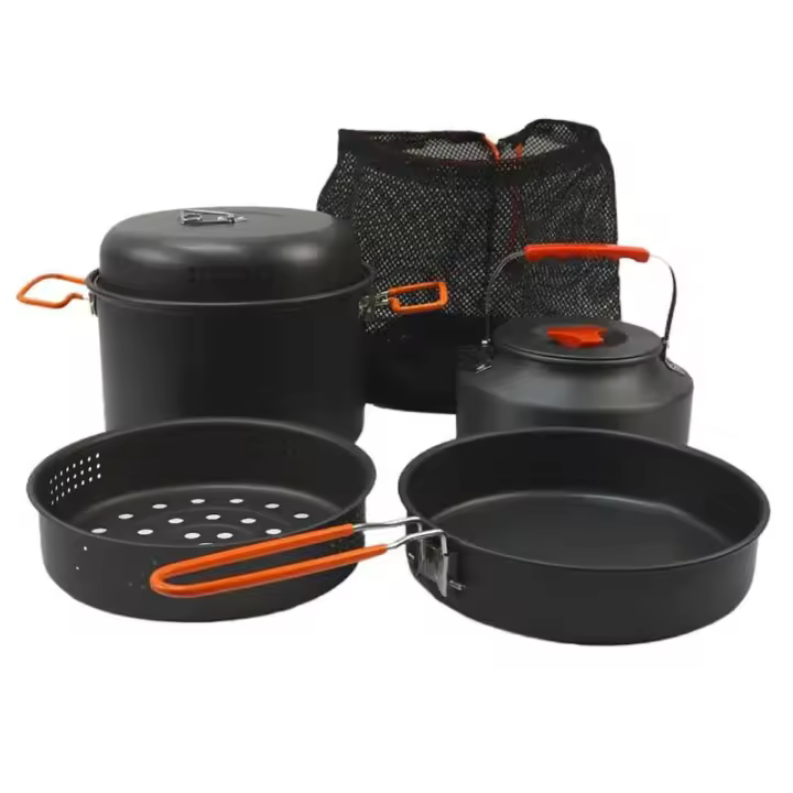 Sistema de cocina de aleación para acampar, olla, hervidor, vaporizador, conjunto combinado - 1