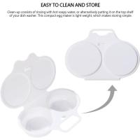 PP-escalfador de huevos portátil para microondas, antiadherente con tapa, vaporizador, doble taza, cocina - details 2