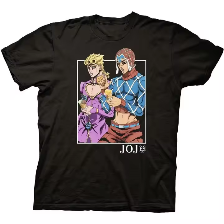JoJo's Bizarre Adventure Camiseta de manga corta para hombre, Anime Giorno & Mista Eating Ice Cream - 1
