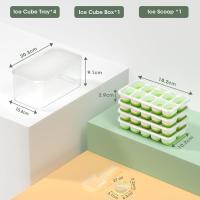 Bandeja para cubitos de hielo con tapa y contenedor Bandejas de cubitos de hielo de plástico de silicona para congelador con caja/contenedor Cubo helado para sopa, comida, cóctel, café - details 13