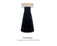 NUEVA APERTURA Vestido largo negro elevado personalizado de celebridad francesa con un hombro para mujer 11133 - details 2