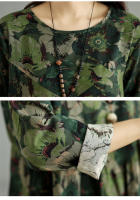 Vestido Floral de Algodón Vintage Moda Casual para Mujeres Primavera Otoño - details 32