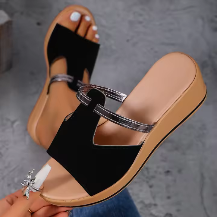 Zapatillas de verano para mujer, zapatos informales con tacón de cuña a la moda - 1