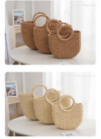 Bolso de paja de estilo francés, bolso tejido, bolso de playa de verano, bolso versátil de celebridad de Internet para mujer, bolso de vacaciones en la playa de estilo forestal - details 9