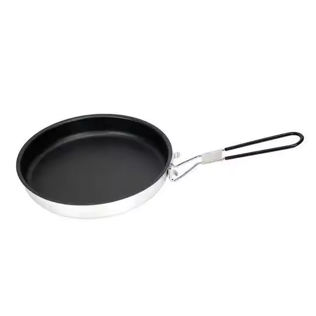 Sartenes Sartén antiadherente de aleación portátil con mango 24 cm Sartén recubierta para acampar Utensilios de cocina para senderismo - 1