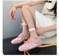 Zapatos de ballet de velcro con correa Estilo casual para mujeres Novedad en zapatos amarillos de satén 2025 - details 9