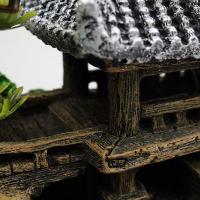 Adornos para acuario de resina artesanal, rocalla de acuario Artificial multifuncional, modelo de casa pequeña creativa Retro, pecera - details 5