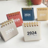 Mini Calendario de escritorio de Color sólido, planificador diario Dual, planificador de mesa, Agenda anual, organizador de escritorio, regalo, 2024 - details 0