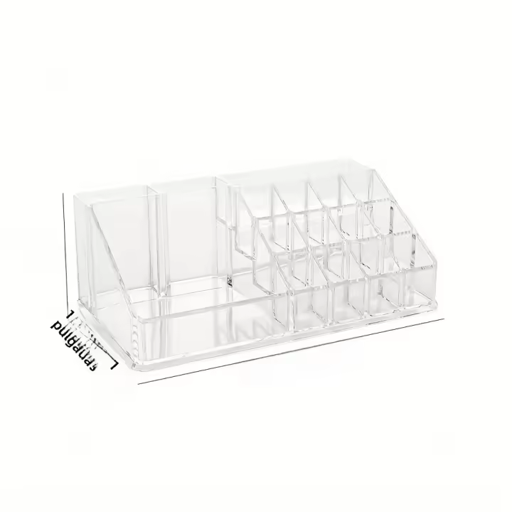 Porta Lápices De Labios Organizador De Maquillaje Transparente Soporte De Escritorio Caja De Almacenamiento De Cosméticos Acrílica Para El Hogar Y La Oficina - 1