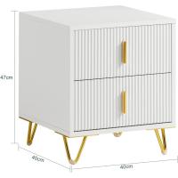 Mesita Noche Auxiliar Mobiliario Salón Morno 2 cajones L40xP40xH47 cm - details 4