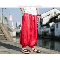 pantalones de marca al aire libre para hombres Lce seda dragón flor oscura bombachos sueltos pantalones casuales de pierna ancha de alta calidad para hombre - details 14