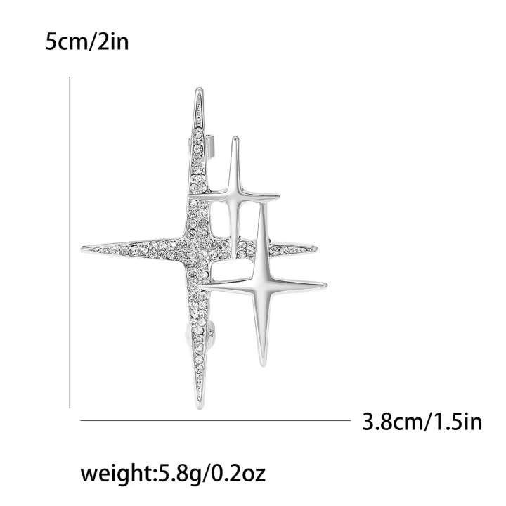 Broche de Estrella de Diamante Llamativo Accesorio de Traje de Nicho de Diseño Sensible - 1