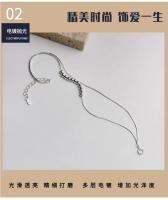 S999 Cadena de hueso de serpiente de doble capa pura, cuentas de plata, pulsera Bestie de estilo fresco y ligero con ondas de alta gama para mujer - details 2