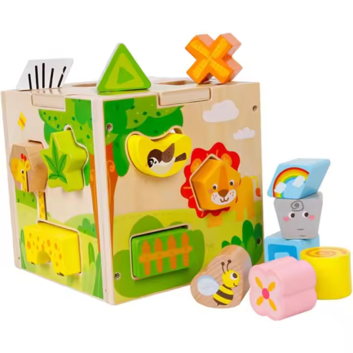 Caja de Inteligencia de Dibujos Animados de los Rompecabezas Juguete de Aprendizaje temprano Juguete para Juguete Interesante Juguete Creativo de Madera Verde - 1