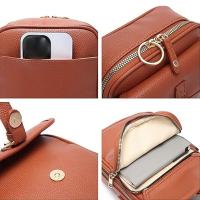 Bolso bandolera de cuero para mujer, gran capacidad con correa extraíble ajustable, bolso de hombro de PU, bolso antirrobo para teléfono de Color sólido - details 10