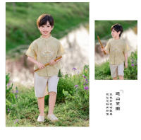 Hanfu para niños, joven maestro y Tang para niñas, novedad de verano 2025, reloj de estilo chino, disfraz de actuación, conjunto de dos piezas - details 11