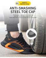 Zapatos de trabajo ligeros y transpirables para hombre, cómodos zapatos de seguridad suaves, zapatos de seguridad estándar europeo, zapatos deportivos con punta de acero - details 3