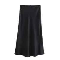 Faldas largas para mujer, falda Midi elegante de fiesta de noche con mariposa, moda plisada, color Beige y negro, verano y otoño 2024 - details 5