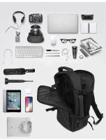 Mochila de viaje de negocios para hombre, morral de gran capacidad con carga USB para ordenador portátil, resistente al agua, 15,6 - details 1