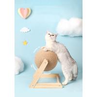 Cratchers para gatos, juguetes de bolas de Sisal y madera, triángulo estable, cosas para interiores, rascador resistente, soporte para rascar fresco, girar - details 3
