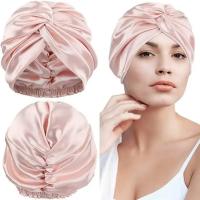 Gorros de turbante de seda de morera 100 para mujer, gorro de noche retorcido para dormir, gorro envolvente de pelo de seda pura de 19 Momme para mujer rizada - details 1