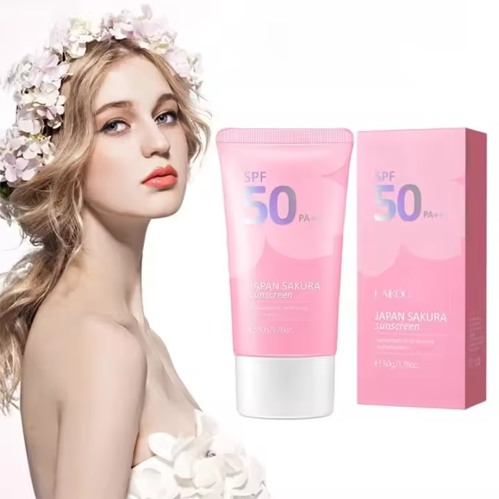 Laikou Sakura crema hidratante protectora solar crema protectora solar Facial Spf50 Gel loción aislante crema solar Facial - 1