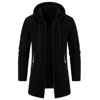 Men's Long Sleeve Sweatshirts for Men with Zipper Hooded Mens Oversize Winter Top Jacket Coat Warm Streetwear - details 1