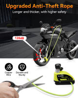 Cerradura de Alarma para Motocicleta Anchtek Resistente al Agua para Bicicleta con Alarma de 110db Accesorios de Candada de Freno de Disco de Moto - details 1