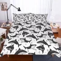 Juego de Funda Nórdica de Microfibra Forma de Tiburón y 2 Almohadas Tamaño 160x200 cm y 70x80 cm - details 4