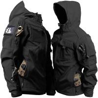 Chaqueta de Moto Táctica de Piel de Tiburón Abrigo de Invierno Impermeable, Cálido, Multipolquera para Hombres Ideal para Salir de Casa - details 10