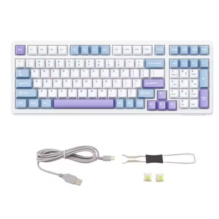Teclado Mecánico Aula-Teclado F99 de 99 Teclas Teclado Inalámbrico de Intercambio Caliente, Bluetooth, Modos 3, PBT Accesorio de Electrónica para Juegos de Orderador A - 1