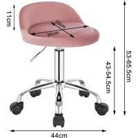 Silla de Oficina de Cuero Sintético Silla de Escritorio sin Brazos Taburete Giratorio para Sala de Masaje SPA Taburete de Tocador Blanco - details 26