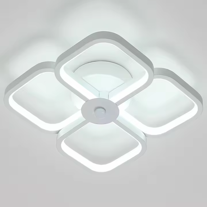 Luz de Techo LED Moderna Diseño Frío Blanco 28W Lámpara de Techo Cuadrada 6000K para Sala de Estar, Dormitorio, Comedor, Oficina - 1