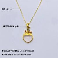 Colgante de Castillo de Concha Blanca de Oro 18K Auténtico Regalo Romántico Clásico para Mujer - details 4