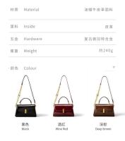 Hombro para mujer: bolso cruzado vintage de cuero encerado con cadena, elegante bolso cuadrado pequeño para las axilas para uso diario Mochila de lujo de alta gama - details 5