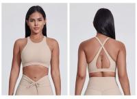 SHINBENE-Sujetador deportivo de cuello alto para entrenamiento, sostén con relleno cruzado en la espalda, ideal para Yoga - details 3
