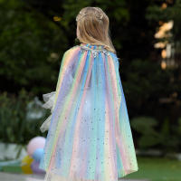 Girl Costume Children Elegant Dress Cape Kids Christmas Halloween Party Supply Girl Tulle Cloak Elsa Rapunzel Cosplay Accessory - details 24