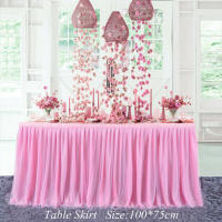 Falda de tul tutú, cubierta de mantel esponjosa para decoración de boda/cumpleaños/fiesta - details 5