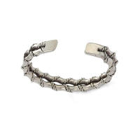 Pulsera cubana de bambú doble para hombre, brazalete con apertura ajustable, estilo Hip-hop, joyería de muñeca - details 5